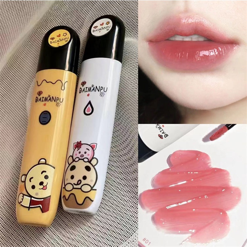 Daimanpu Round Tube Lip Glaze Lipstick Non Sticky Non Stick Cup Waterproof Lip Gloss Lasting