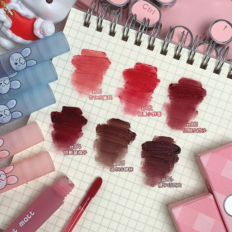 Pink Coco Cute Rabbit Velor Lip Gloss Matte Lipstick Waterproof Lip Gloss