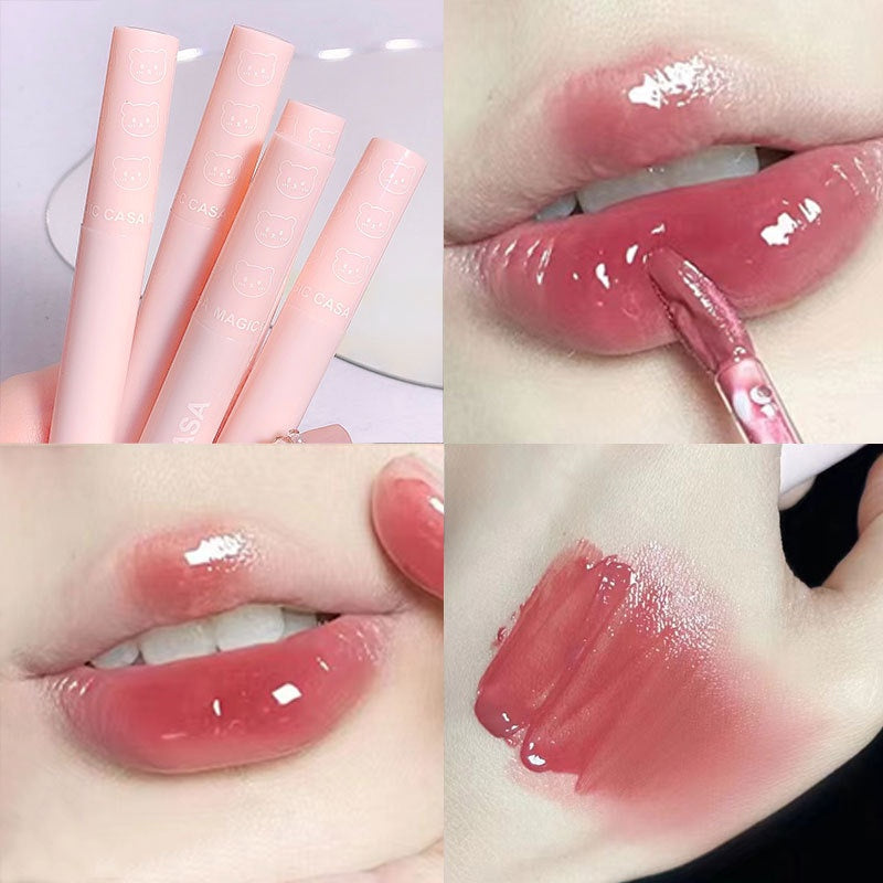 MAGIC CASA Bubble Bear Mirror Surface Lip Glaze Moisturize Lipstick Waterproof Lip Gloss