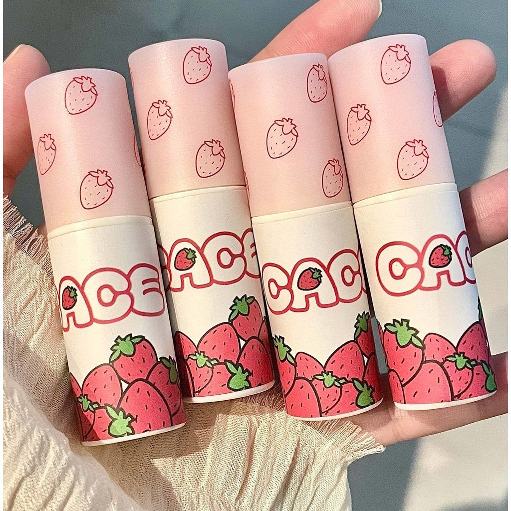 Strawberry Lipstick Lip Glaze Easy To Color Waterproof Lip Gloss