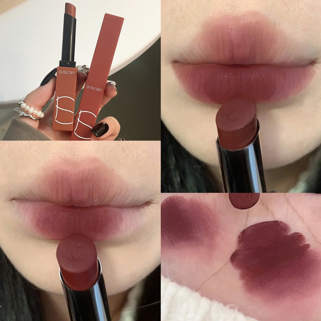 Thin Tube Lipstick Matte Lip Glaze Waterproof Lasting Lip Gloss