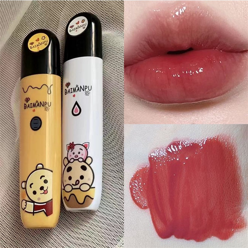 Daimanpu Round Tube Lip Glaze Lipstick Non Sticky Non Stick Cup Waterproof Lip Gloss Lasting