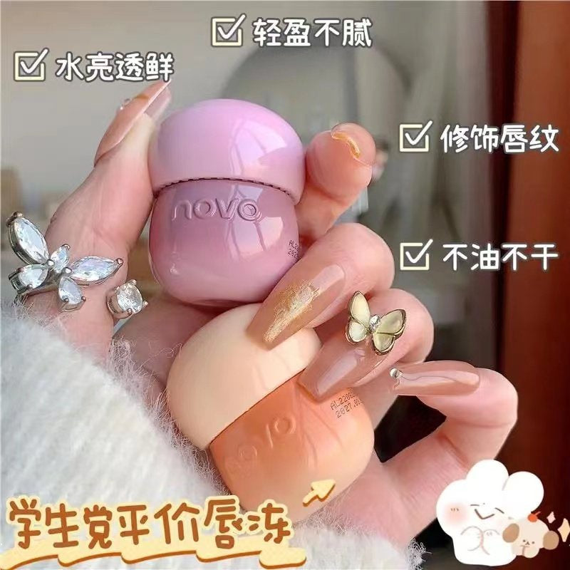 NOVO Small Mushroom Small Milk Jug Lip Jelly Lipstick Moisturize Mirror Lip Glaze Long Lasting Lip Gloss