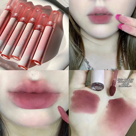 HELLO STYLE Flower Mist Girl Lipstick Matte Velvet Lip Glaze Waterproof Lip Gloss