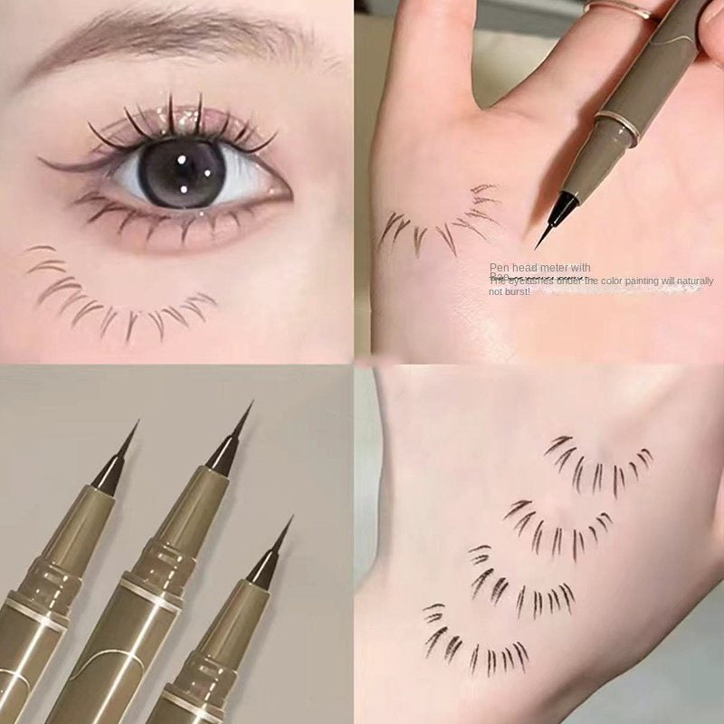 Bobeini Liquid Eyeliner Lying Silkworm Pen Water Proof Quick Drying Brown No Smudge Eye Makeup