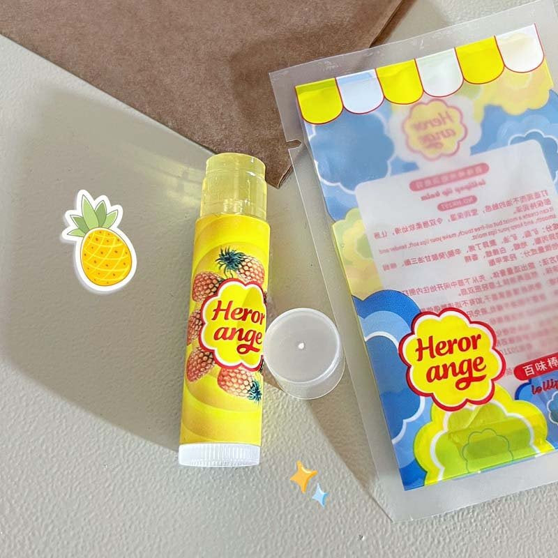 HERORANGE Lollipops Lip Balm Pineapple Cola Flavor Lip Mask Moisturize Moisturizing Lighten Lip Lines Unisex