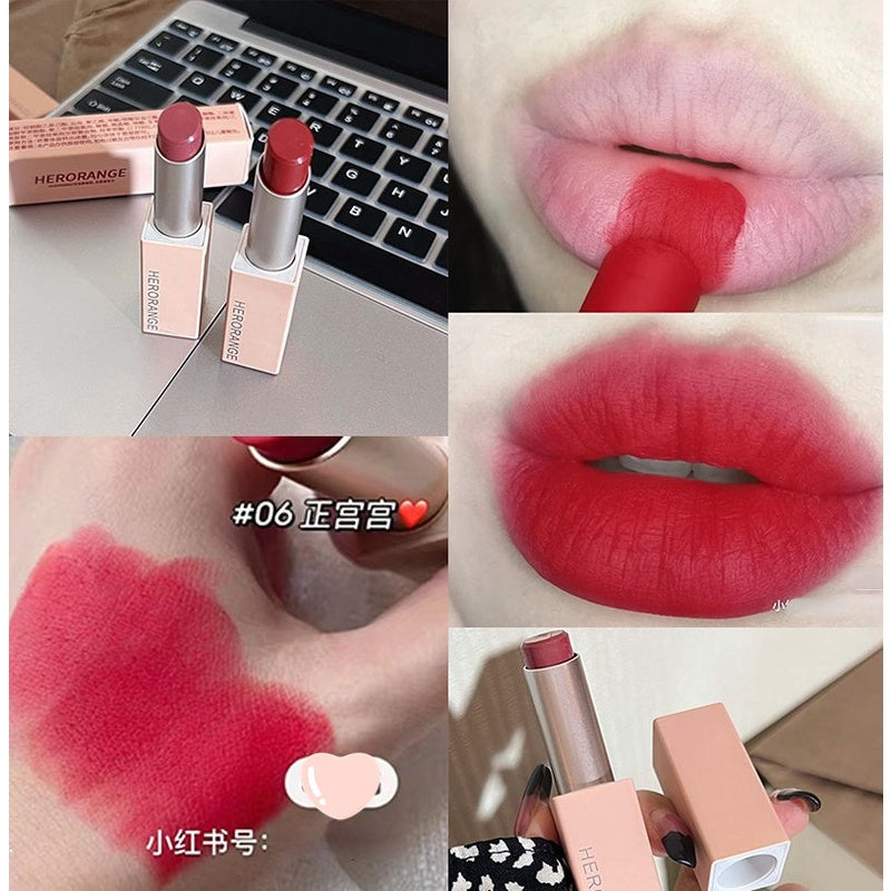 HERORANGE Magnet Buckle Lipstick Matte Lasting Lip Glaze Moisturize Lip Gloss Waterproof