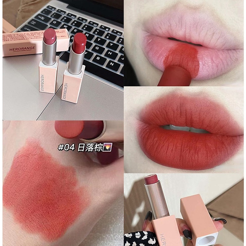 HERORANGE Magnet Buckle Lipstick Matte Lasting Lip Glaze Moisturize Lip Gloss Waterproof