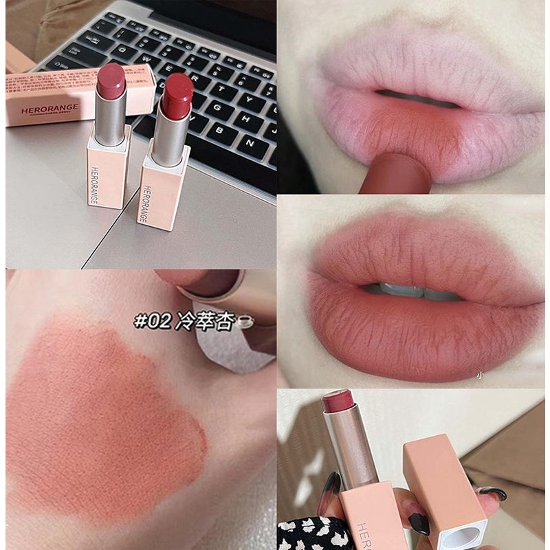 HERORANGE Magnet Buckle Lipstick Matte Lasting Lip Glaze Moisturize Lip Gloss Waterproof