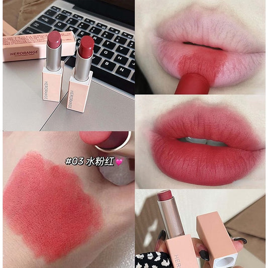 HERORANGE Magnet Buckle Lipstick Matte Lasting Lip Glaze Moisturize Lip Gloss Waterproof