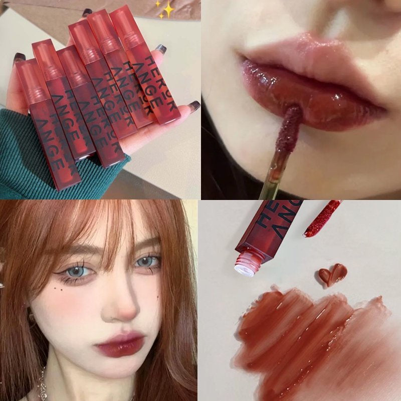 HERORANGE Lip Gloss Red Thin Tube Matte Lipstick Waterproof Nature Not Easy To Fade