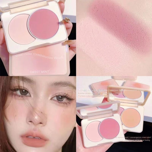 Sweet Mint Two-color Blush Matte Nature Contouring Exquisite Makeup