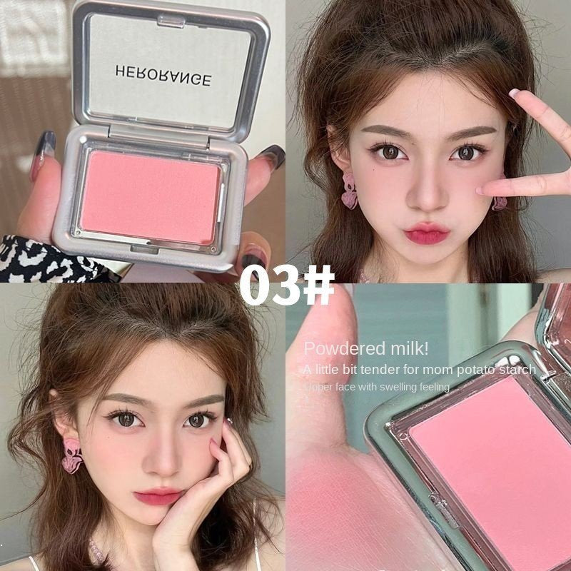 HERORANGE Small Square Box Blush Rose Color Transparent Shell Lasting Nature