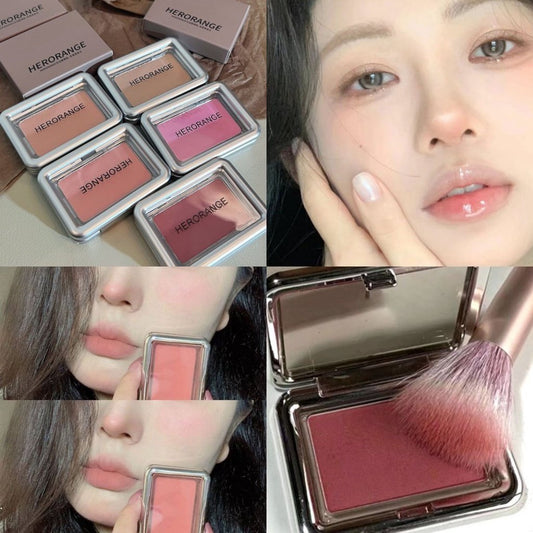 HERORANGE Small Square Box Blush Rose Color Transparent Shell Lasting Nature