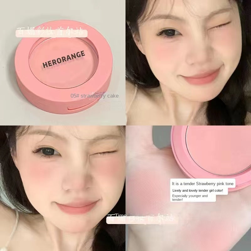 HERORANGE Cream Powder Blush Sweetness Monochrome Honey Peach Matte Nature Makeup