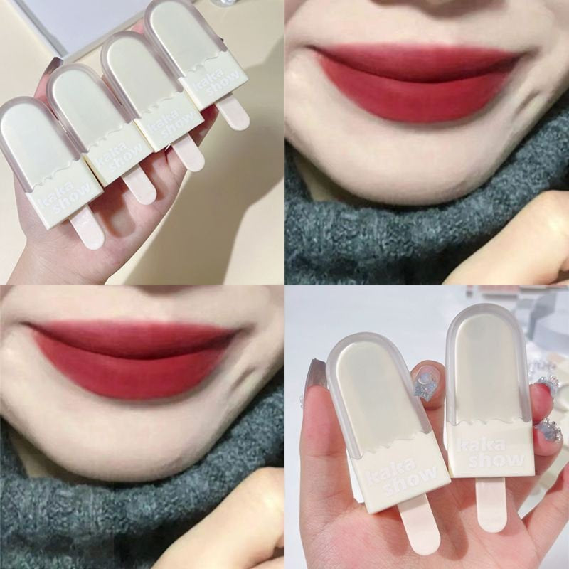 Kakashow Popsicle Lip Glaze Velvet Matte Soft Fog Small Portable Advanced Female