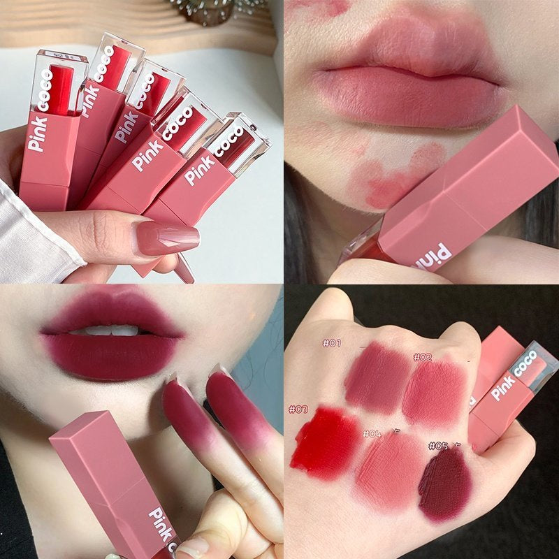 Pink Coco Matte Lip Gloss Velvet Lasting Not Easy To Fade Waterproof Lipstick