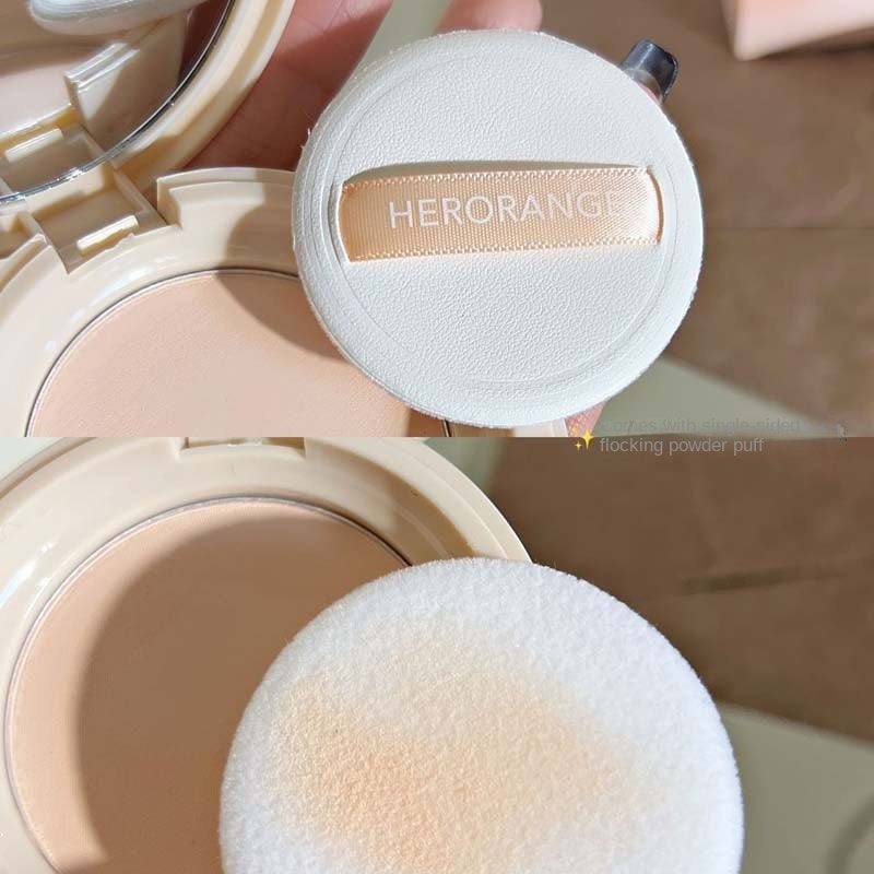 HERORANGE Round Box Setting Powder Matte Pressed Powder Oil Control Lasting Water Proof Concealer Contains Puff