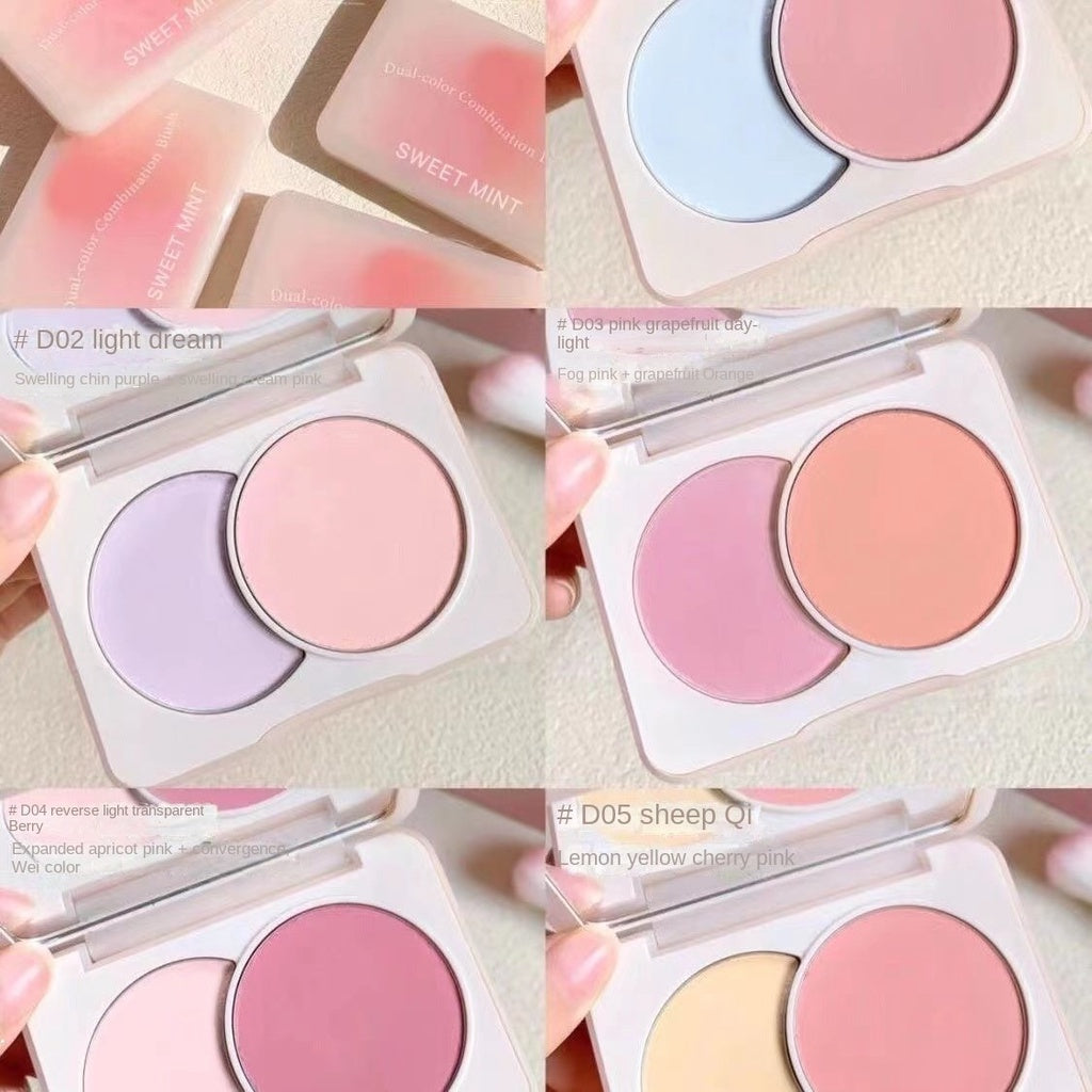 Sweet Mint Two-color Blush Matte Nature Contouring Exquisite Makeup