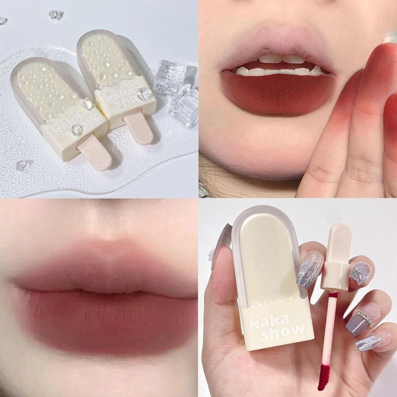 Kakashow Popsicle Lip Glaze Velvet Matte Soft Fog Small Portable Advanced Female