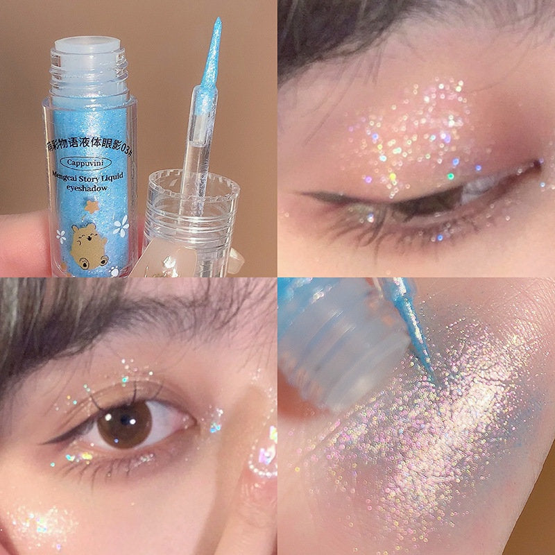 Cappuvini Cute Bear Liquid Eyeshadow Sequins Glitter Mermaid Pearl Tears Makeup Eye Shadow