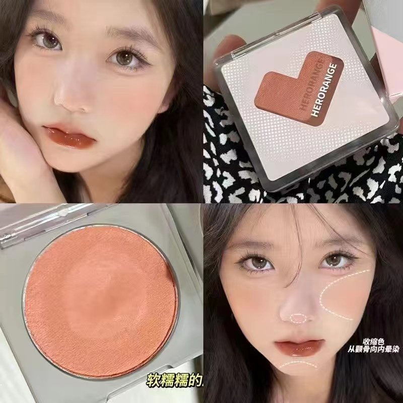 HERORANGE Love Monochrome Blush Cream Gradient Disk Expansion Color Shrinkage Color Brighten Matte Waterproof Lasting Blusher