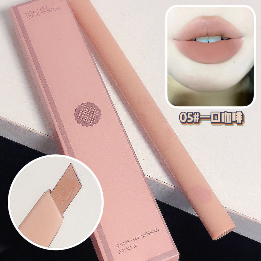 MUGE LEEN Sweet Lip Liner Auto Rotate Water Proof Lasting Does Not Fade Outline The Lips Lipstick Pen Lip Gloss