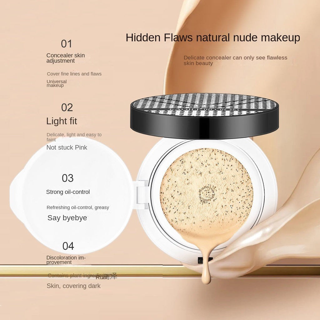 Houndstooth Air Cushion Powder Foundation BB Cream Water Proof Oil Control Moisturize Nature Concealer Hold Makeup Even Skin Tone