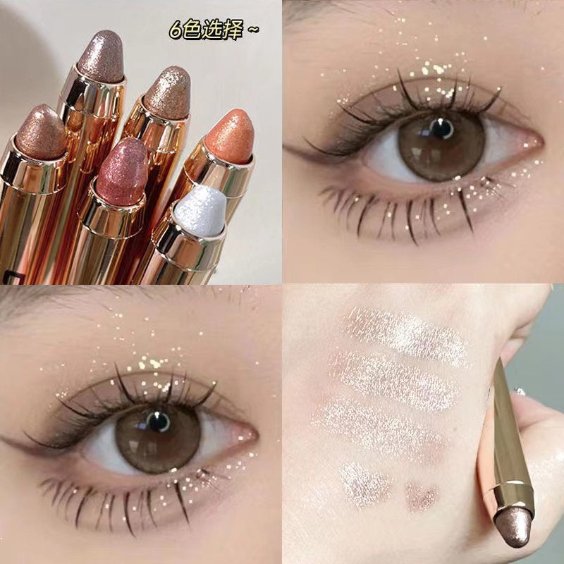 MYHO Lazy Eye Makeup Highlight Eye Shadow Pencil Lying Silkworm Pen Double Head Eye Shadow Stick No Smudge Eye Makeup Water Proof Nature