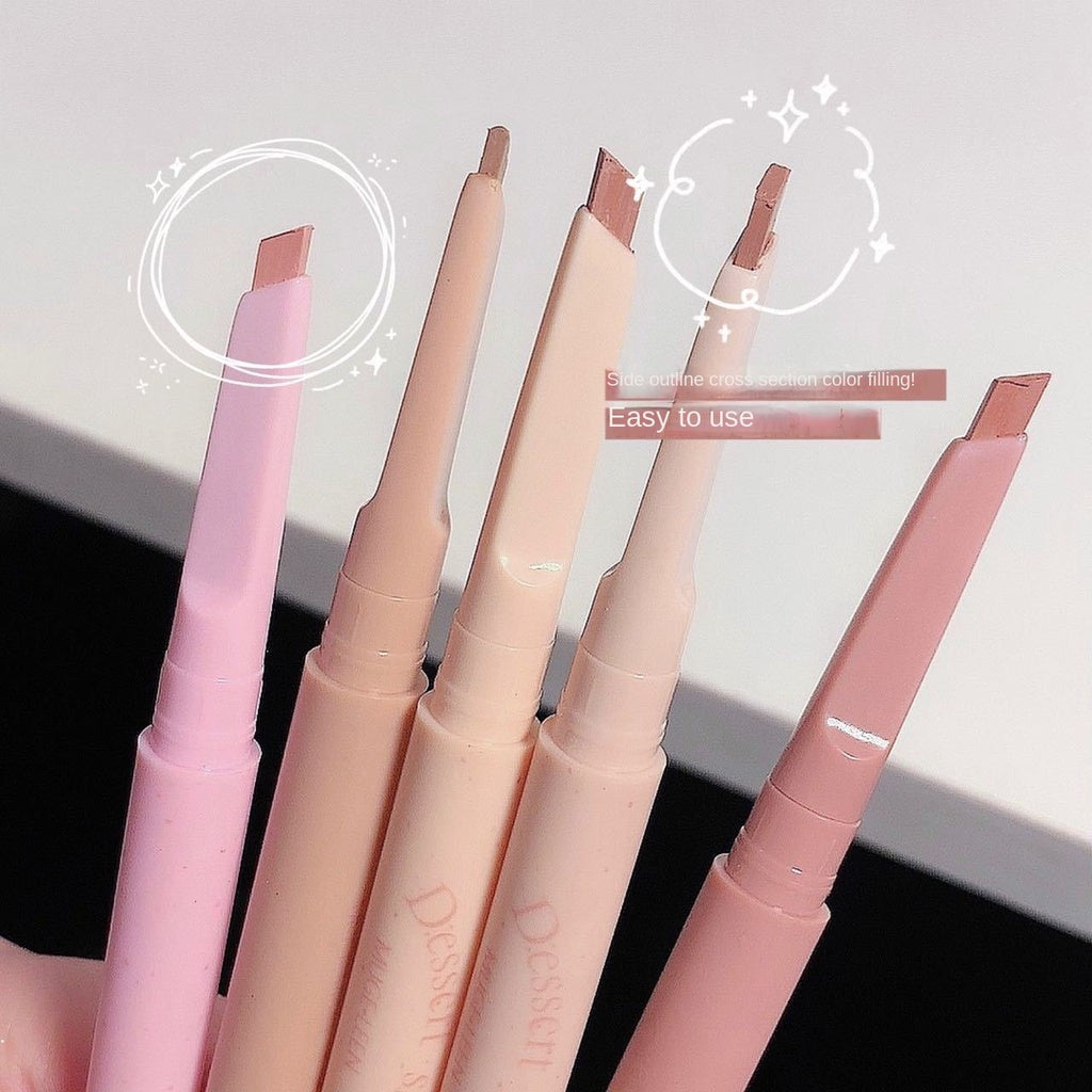 MUGE LEEN Sweet Lip Liner Auto Rotate Water Proof Lasting Does Not Fade Outline The Lips Lipstick Pen Lip Gloss