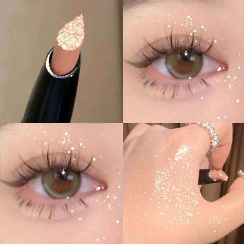 HERORANGE Sparkling Clear Broken Diamond Lying Silkworm Pen Eye Shadow Stick Pearlescent Eye Shadow Water Proof Lasting