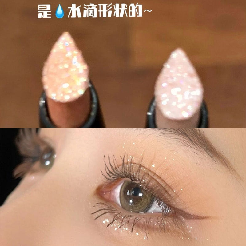 HERORANGE Sparkling Clear Broken Diamond Lying Silkworm Pen Eye Shadow Stick Pearlescent Eye Shadow Water Proof Lasting