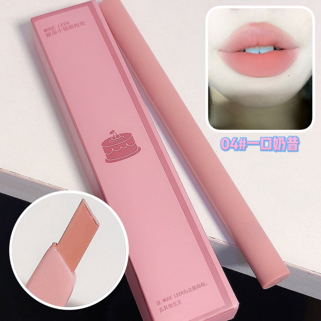 MUGE LEEN Sweet Lip Liner Auto Rotate Water Proof Lasting Does Not Fade Outline The Lips Lipstick Pen Lip Gloss