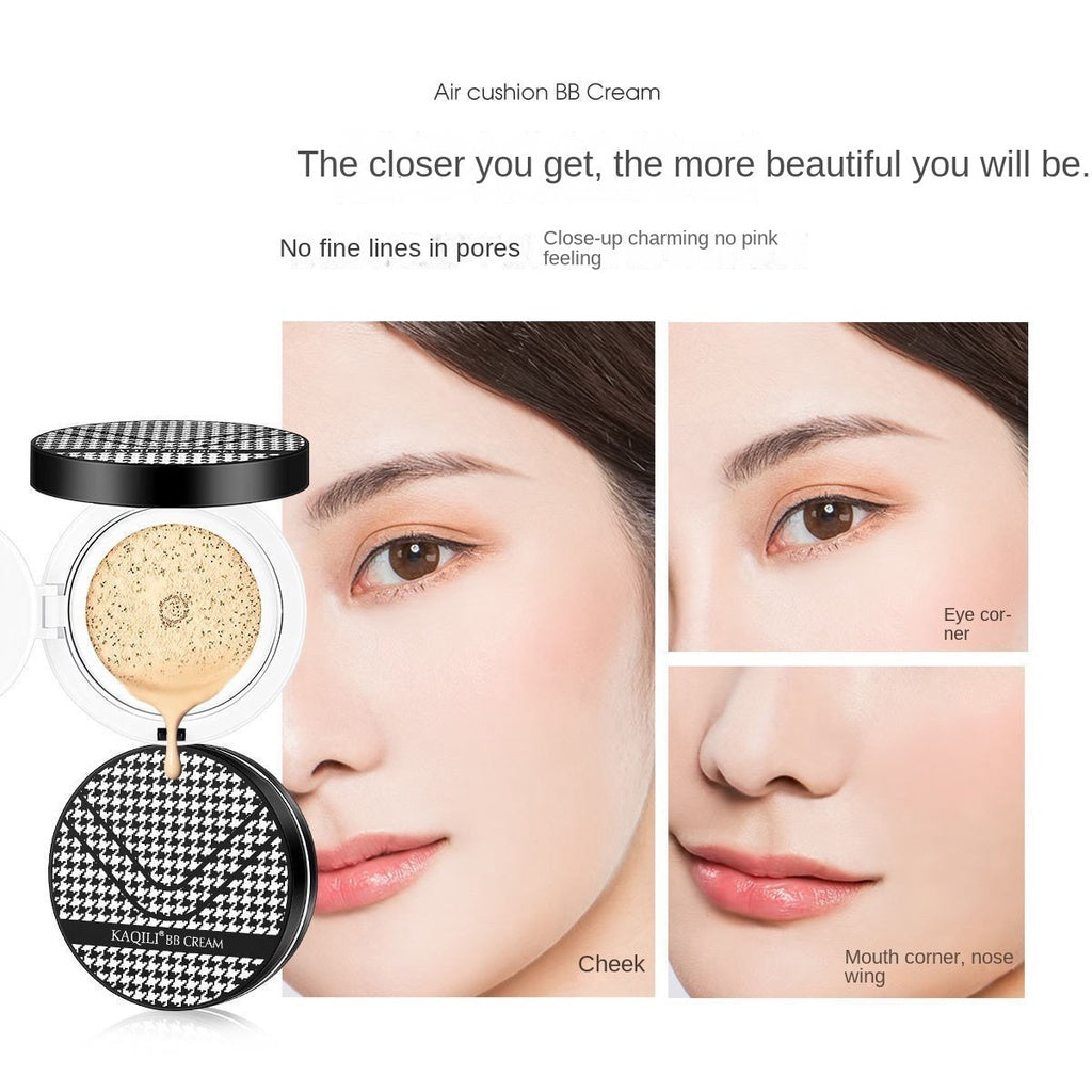 Houndstooth Air Cushion Powder Foundation BB Cream Water Proof Oil Control Moisturize Nature Concealer Hold Makeup Even Skin Tone