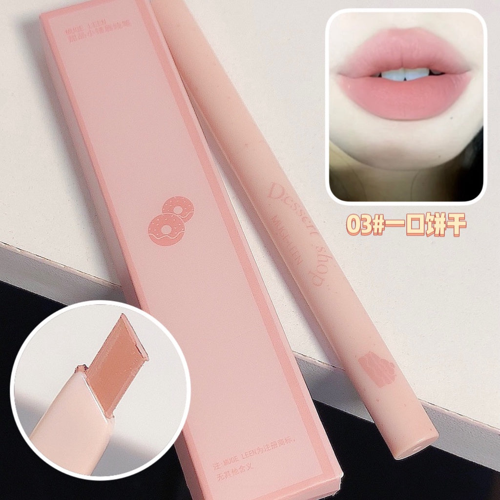 MUGE LEEN Sweet Lip Liner Auto Rotate Water Proof Lasting Does Not Fade Outline The Lips Lipstick Pen Lip Gloss