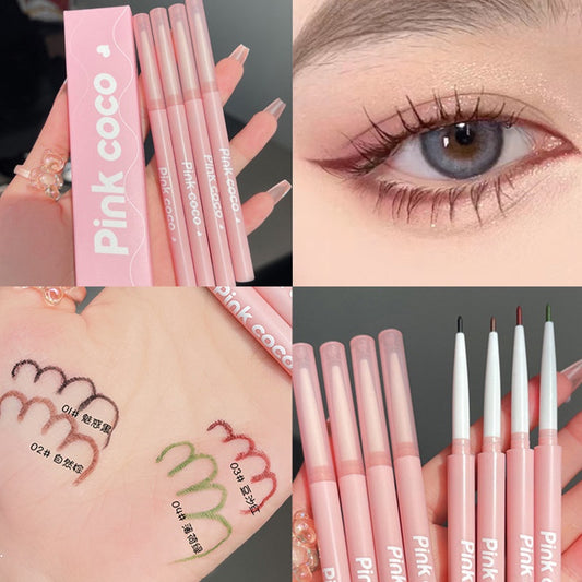 Pink Coco Eyeliner Lasting Water Proof No Smudge Easy To Color Color Eyeliner Pencil Lying Silkworm Pen