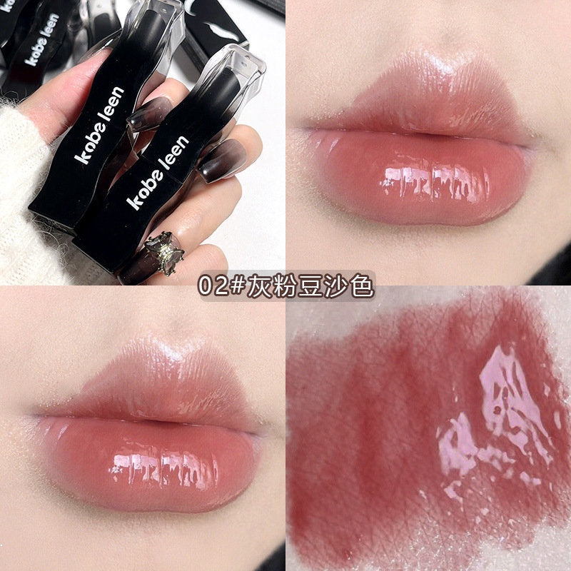 Kobeleen Black Feather Series Lipstick Mirror Surface Moisturize Moisturizing Solid Lip Gloss Lip Gloss