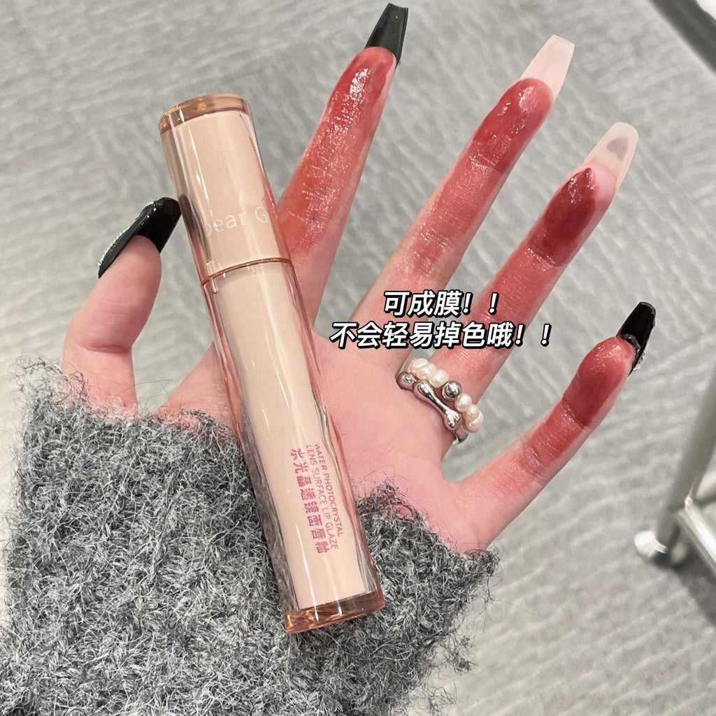 GEGE BEAR Iced Tea Mirror Surface Lip Gloss Moisturize Not Easy To Fade Lipstick Waterproof Lasting