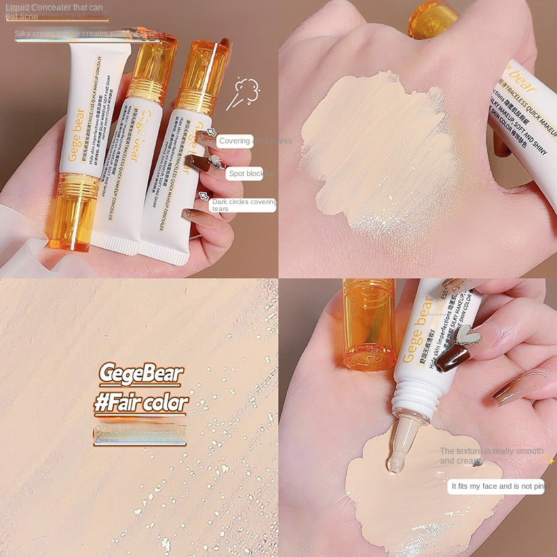 Gege Bear Concealer Cover Dark Circles Acne Marks Tear Ditch Concealer Cream Cover Spots Waterproof Facial Liquid Concealer