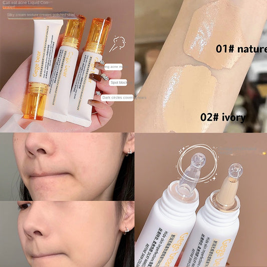 Gege Bear Concealer Cover Dark Circles Acne Marks Tear Ditch Concealer Cream Cover Spots Waterproof Facial Liquid Concealer