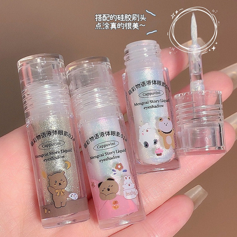 Cappuvini Cute Bear Liquid Eyeshadow Sequins Glitter Mermaid Pearl Tears Makeup Eye Shadow