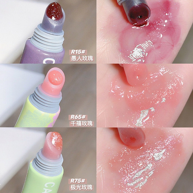 Cappuvini Tinted Lip Serum Oil Mirror Surface Touch Up Lip Essence Moisturizing Lip Gloss Lipstick Lip Balm Waterproof