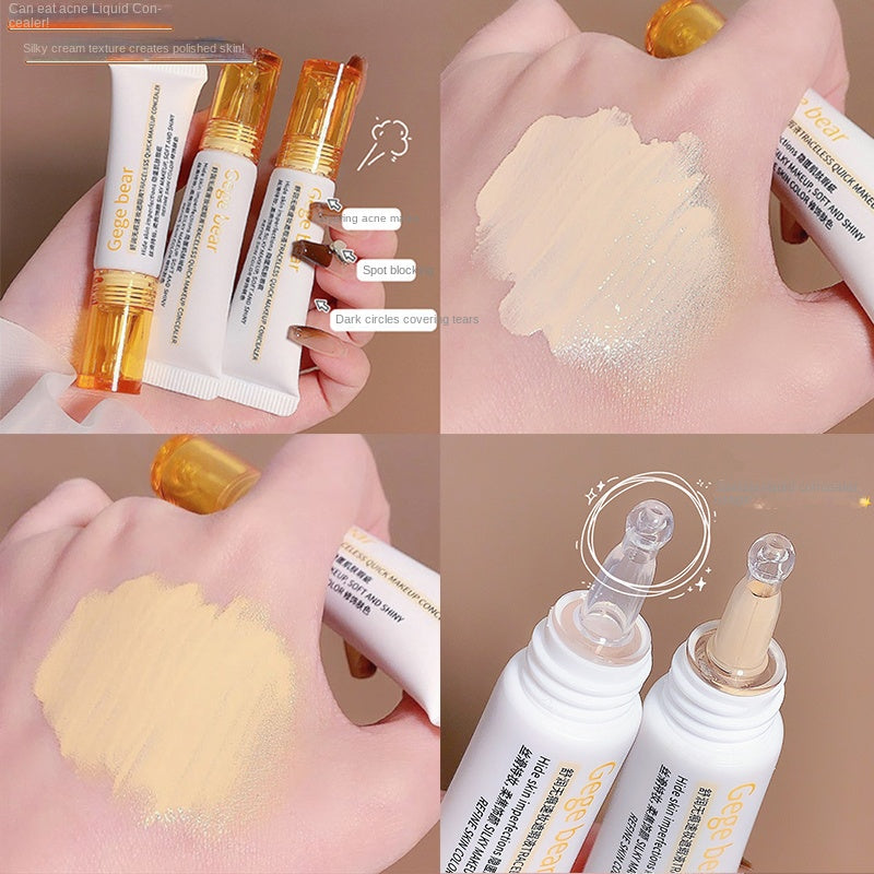 Gege Bear Concealer Cover Dark Circles Acne Marks Tear Ditch Concealer Cream Cover Spots Waterproof Facial Liquid Concealer