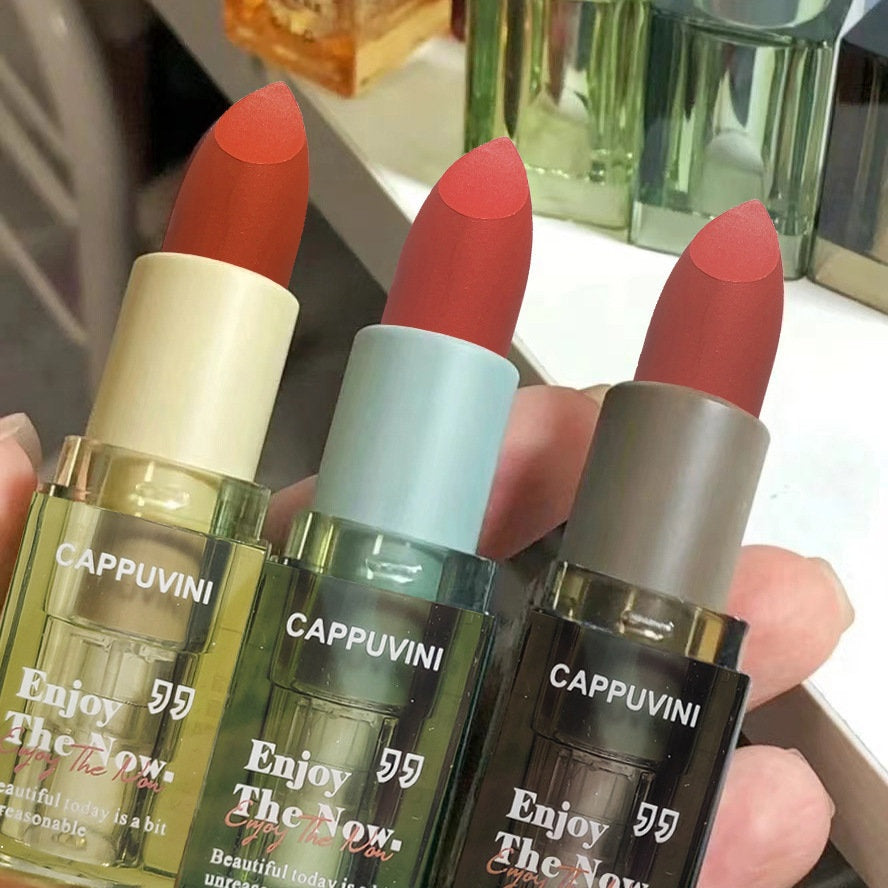 Cappuvini Powder Mist Lipstick Matte Lip Gloss Velvet Waterproof Not Easy To Fade Lasting