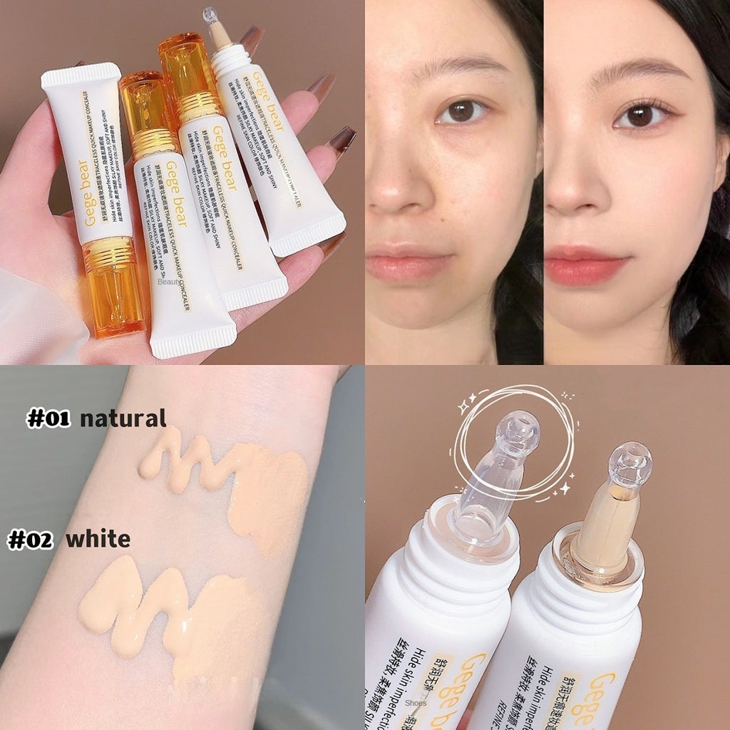 Gege Bear Concealer Cover Dark Circles Acne Marks Tear Ditch Concealer Cream Cover Spots Waterproof Facial Liquid Concealer