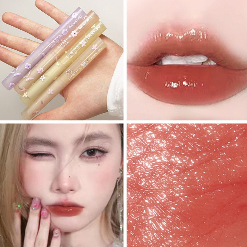 DAIMANPU Flowers Lipstick Moisturize Water Proof Lasting Lip Gloss Nature