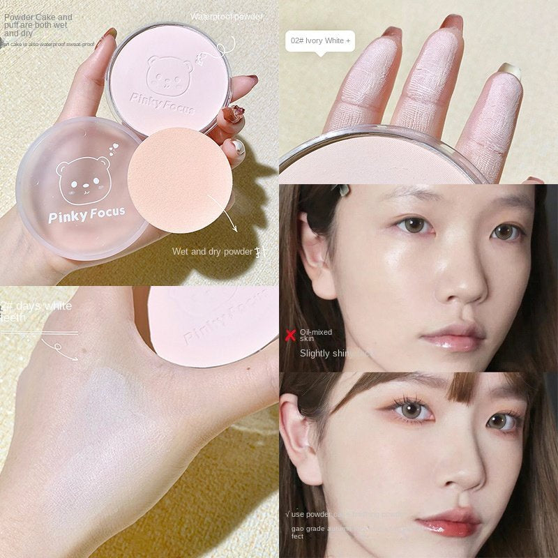 Bear Makeup Setting Powder Water Proof Sweatproof Oil Control Lasting Concealer Powder