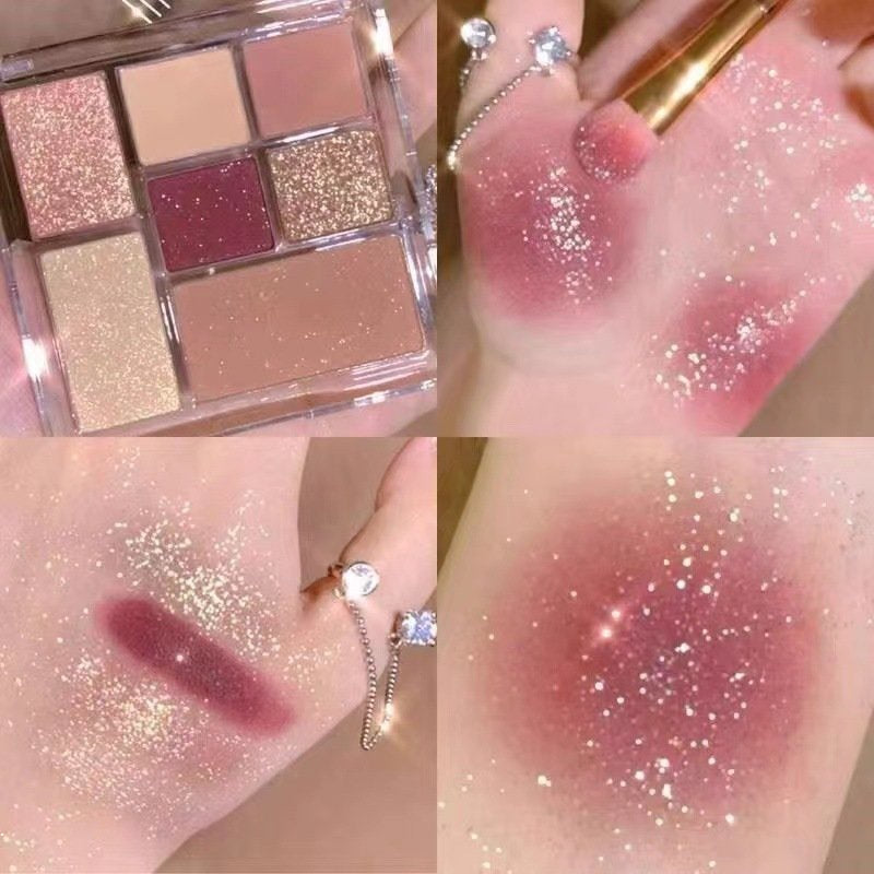 Meibaoge Eyeshadow Palette Pink Earth Tones Blusher Highlight Water Proof Lasting Eye Shadow