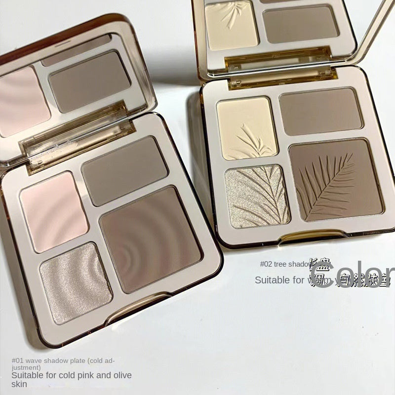 MUGE LEEN Four-color Highlight Contouring Comprehensive Disk Matte Water Proof Lasting Brighten Shadow Nose Shadow