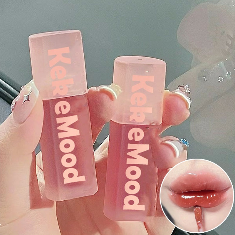 Kekemood Lip Gloss Square Tube Mirror Surface Moisturize Moisturizing Water Proof Lasting Lipstick